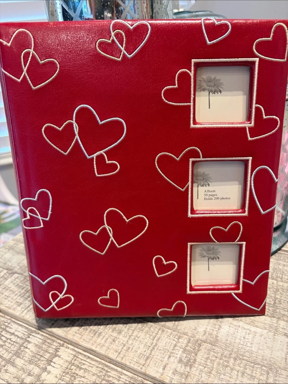 ELSA Red Photo Album with White Heart Accents